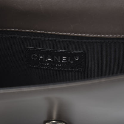 Chanel Glazed Calfskin Small Boy Flap Black Brown 6 of 14