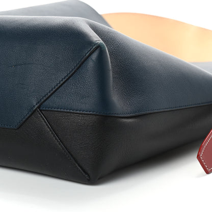 Celine Shiny Smooth Calfskin Small Twisted Cabas Navy Black 8 of 13