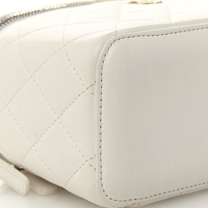 Chanel Lambskin Quilted Pearl Crush Small Vanity Case With Chain White 9 of 11