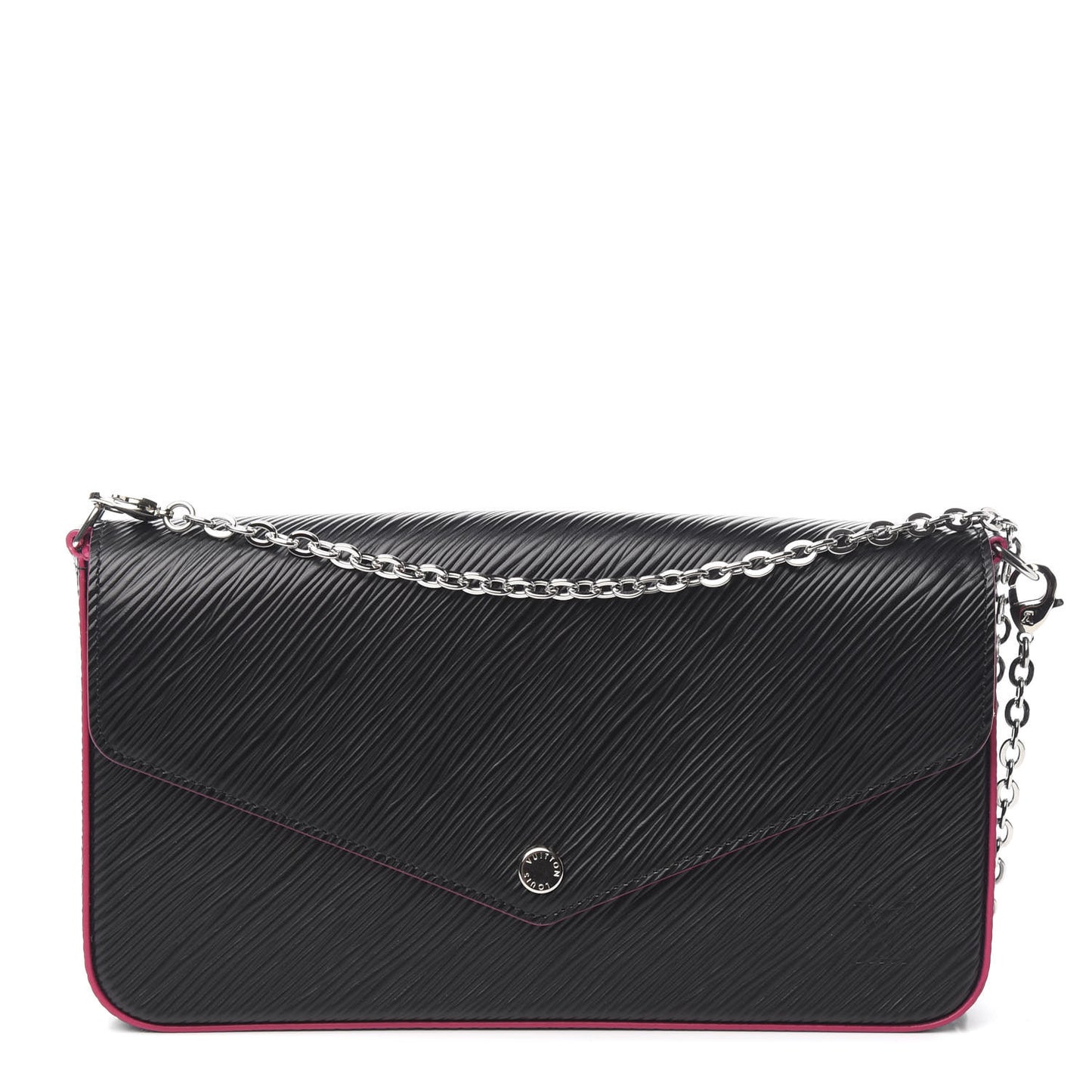Epi Pochette Felicie Black Hot Pink