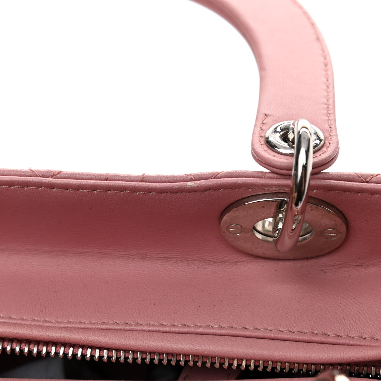 Christian Dior Lambskin Cannage Medium Lady Dior Rose Clair 10 of 10