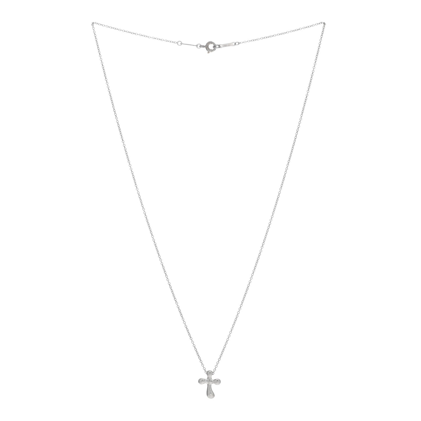 Platinum 12mm Elsa Peretti Cross Pendant Necklace