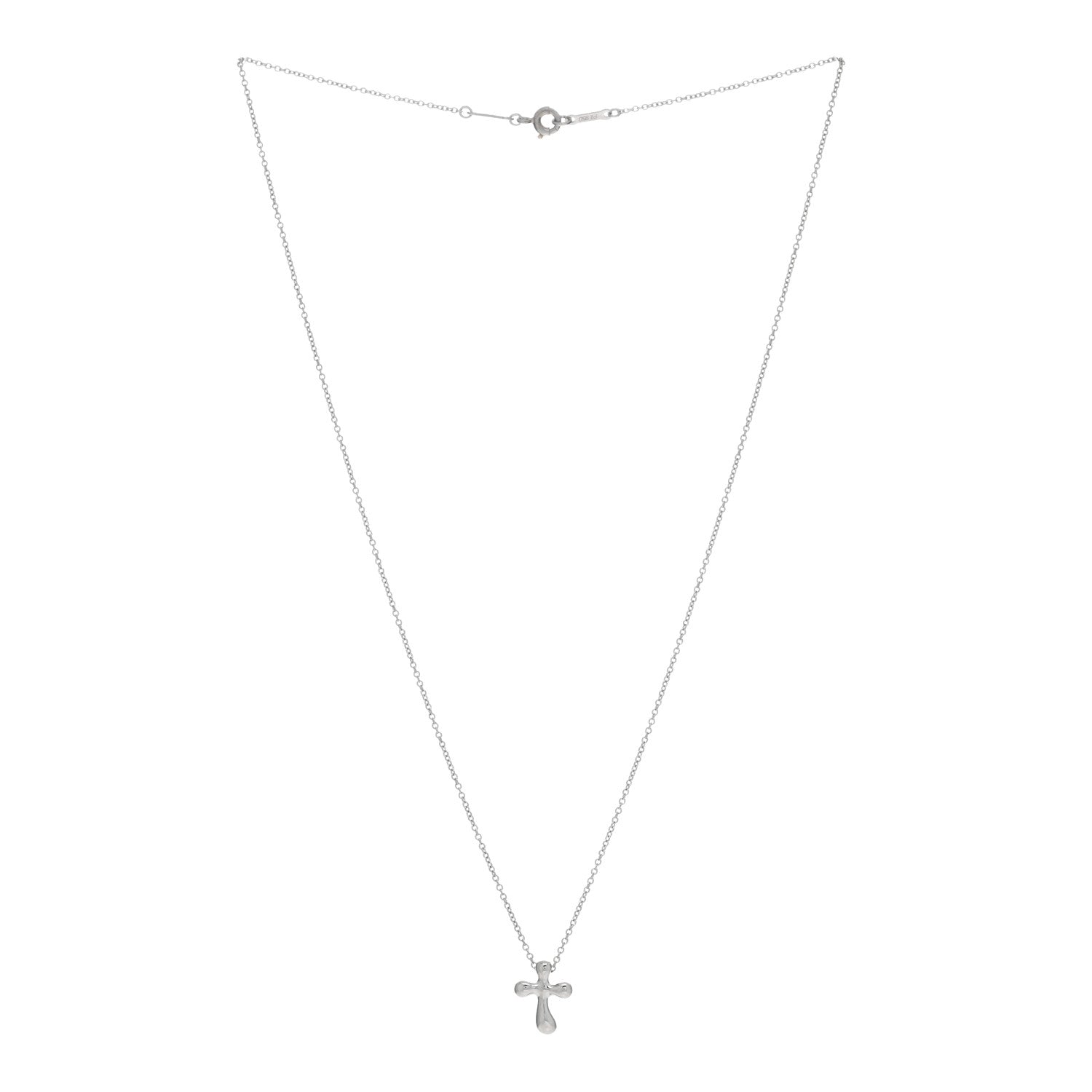 Tiffany Platinum 12mm Elsa Peretti Cross Pendant Necklace 3 of 4