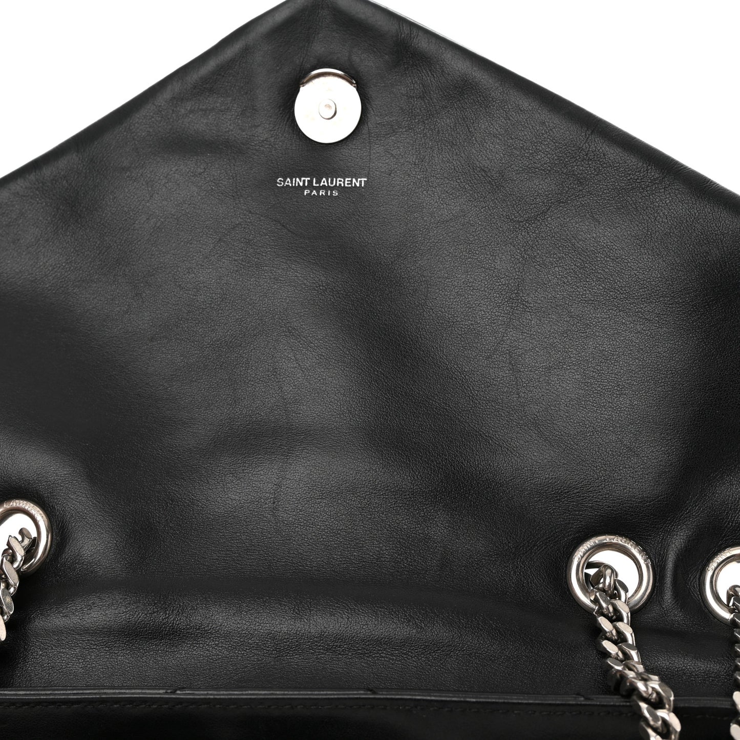 Calfskin Y Quilted Monogram Medium Loulou Satchel Black