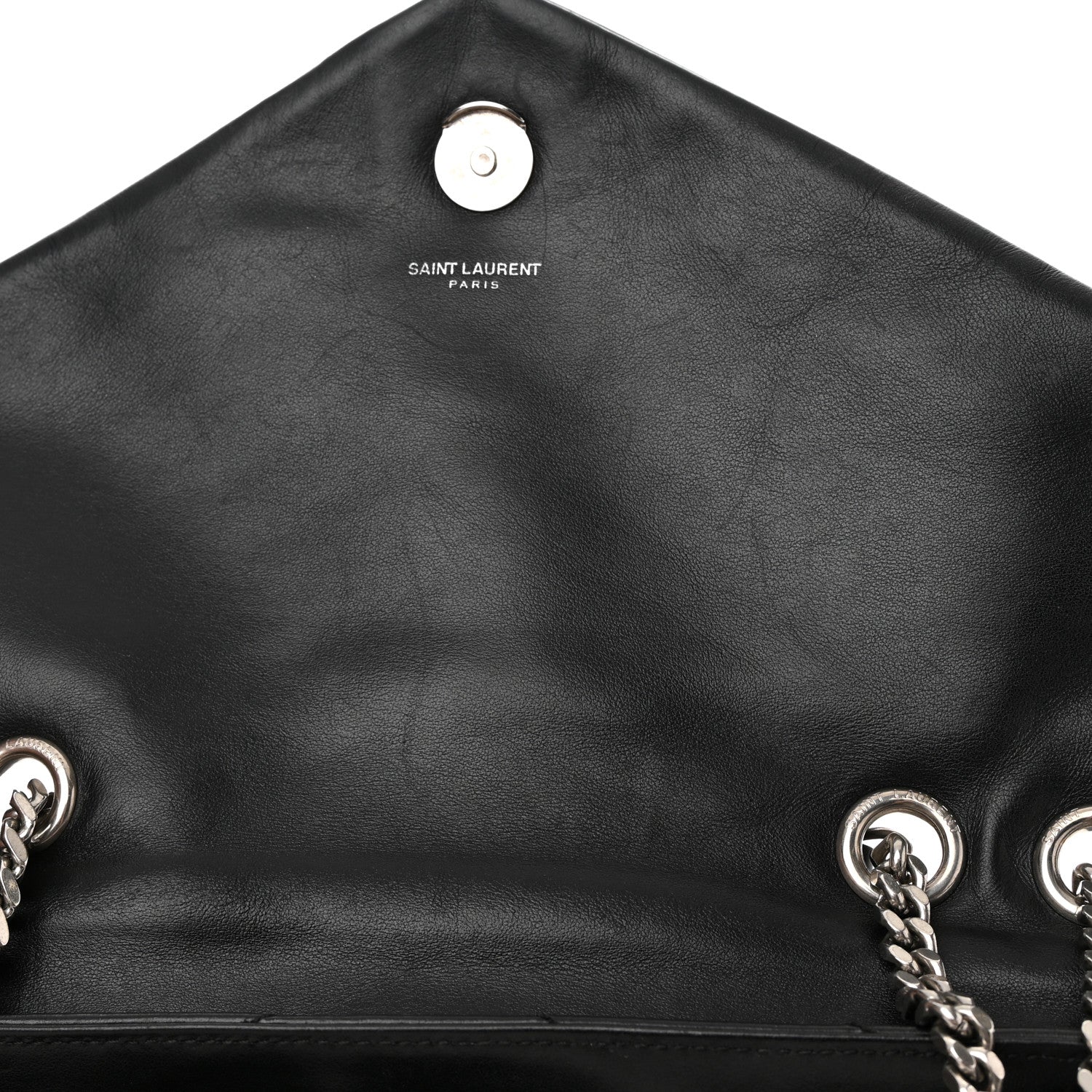 Saint Laurent Calfskin Y Quilted Monogram Medium Loulou Satchel Black 11 of 17