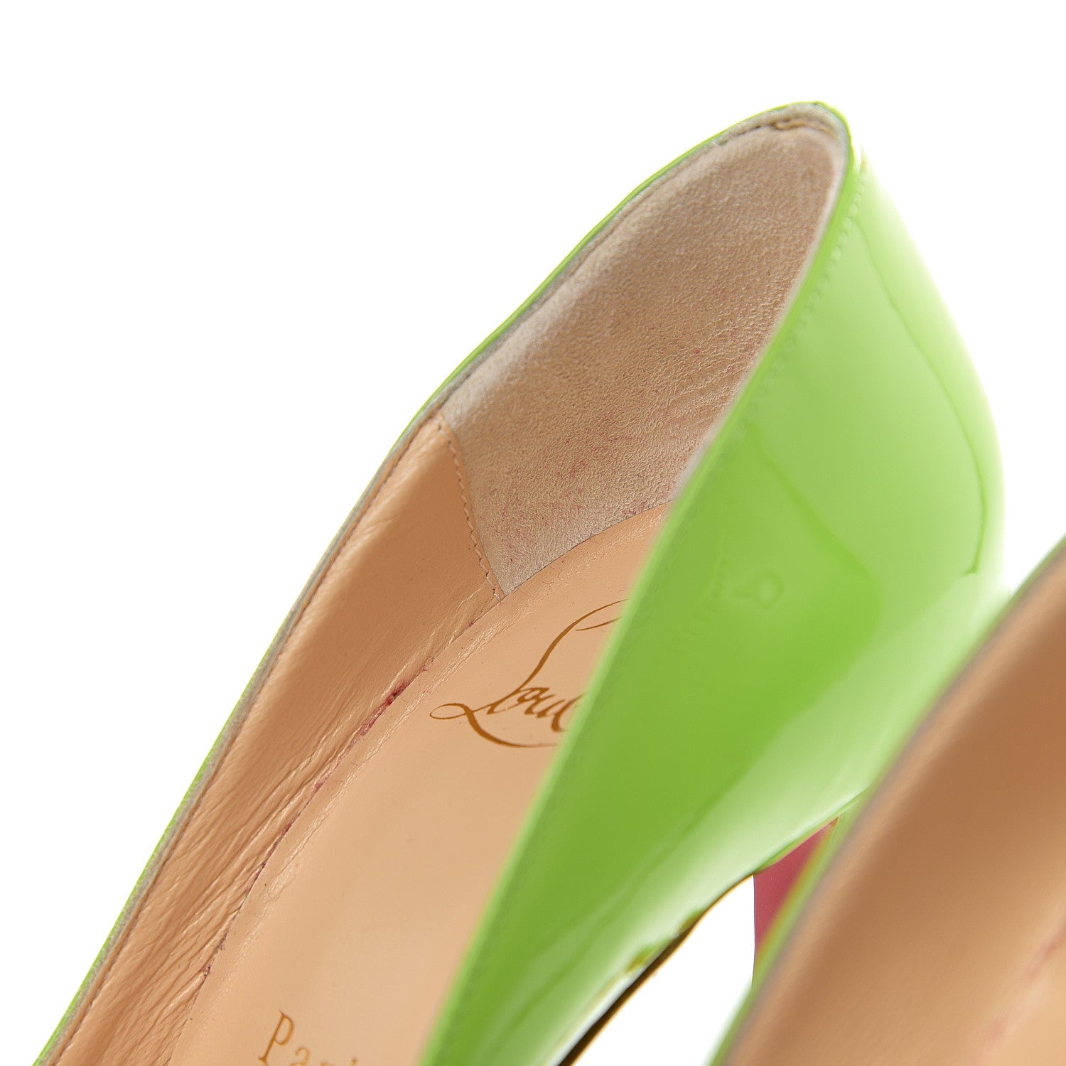 Christian Louboutin Patent Pigalle Follies 100 Pumps 35 Neon 10 of 12