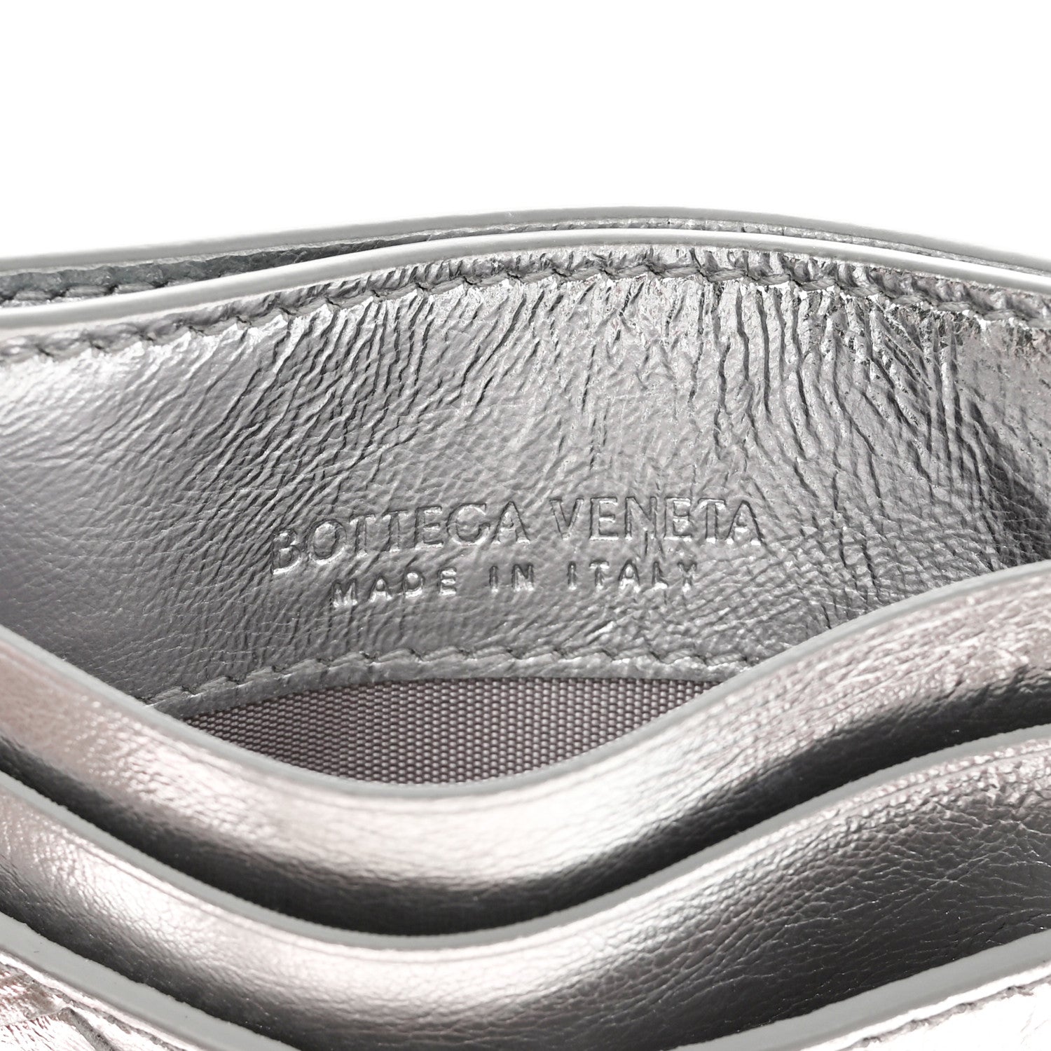 Bottega Veneta Metallic Nappa Intrecciato Card Holder Silver 6 of 7
