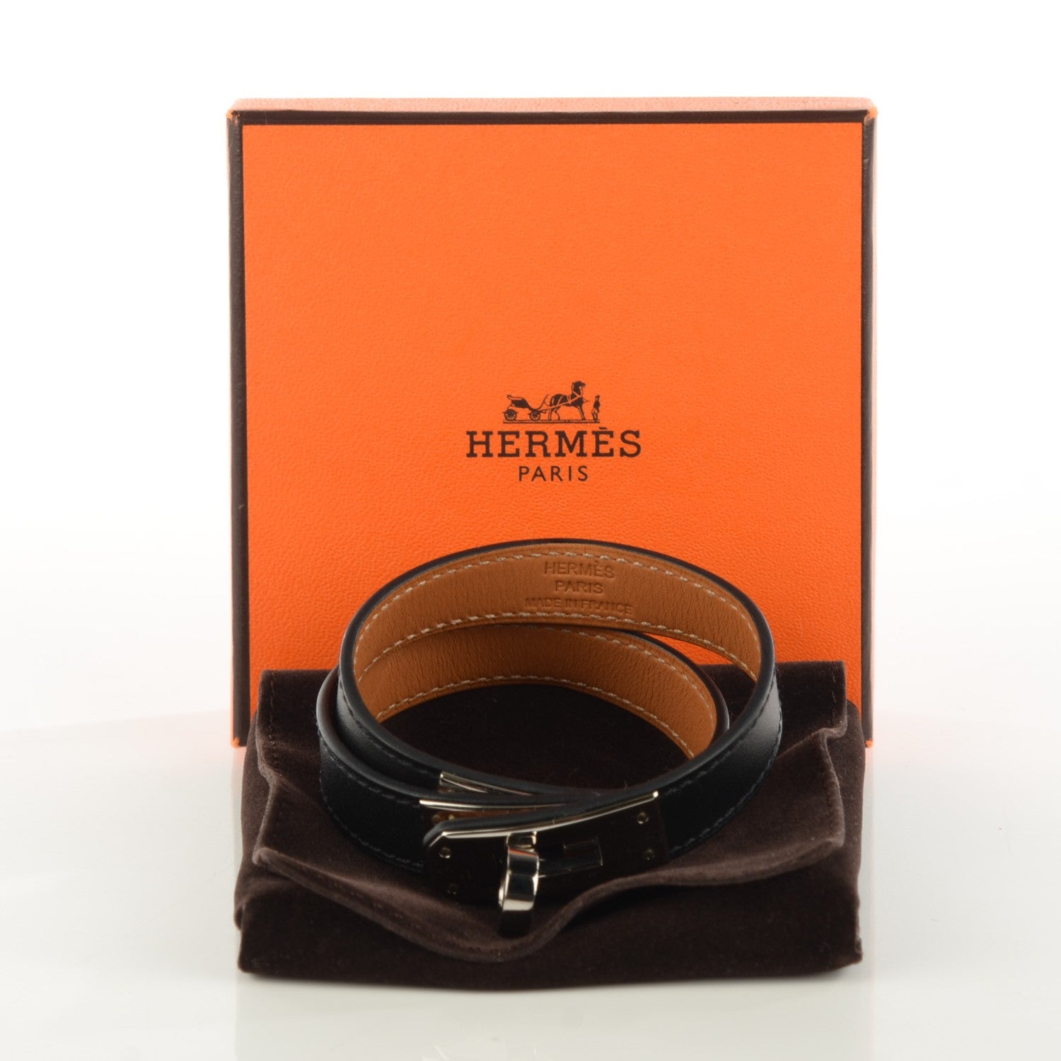 Hermes Chamonix Kelly Double Tour Bracelet S Black 4 of 8