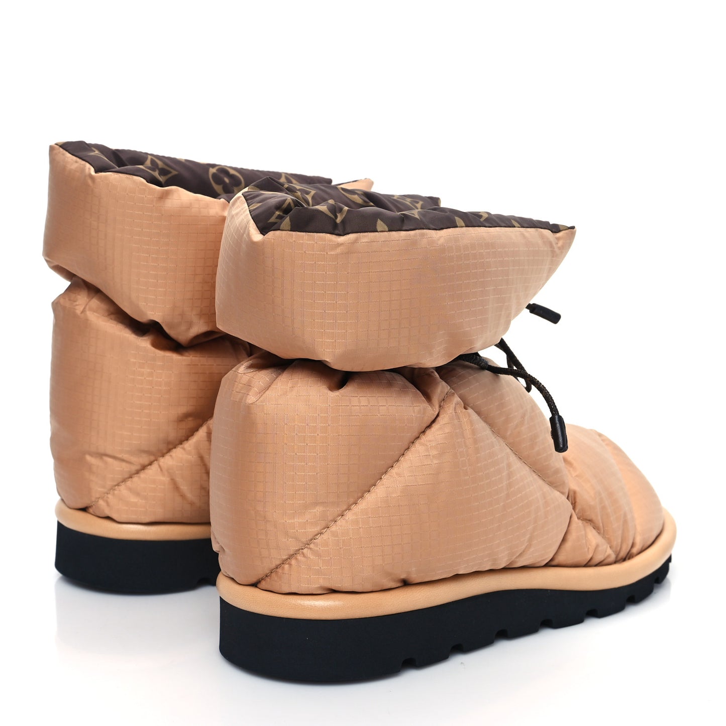 Nylon Monogram Pillow Comfort Ankle Boot 38 Beige