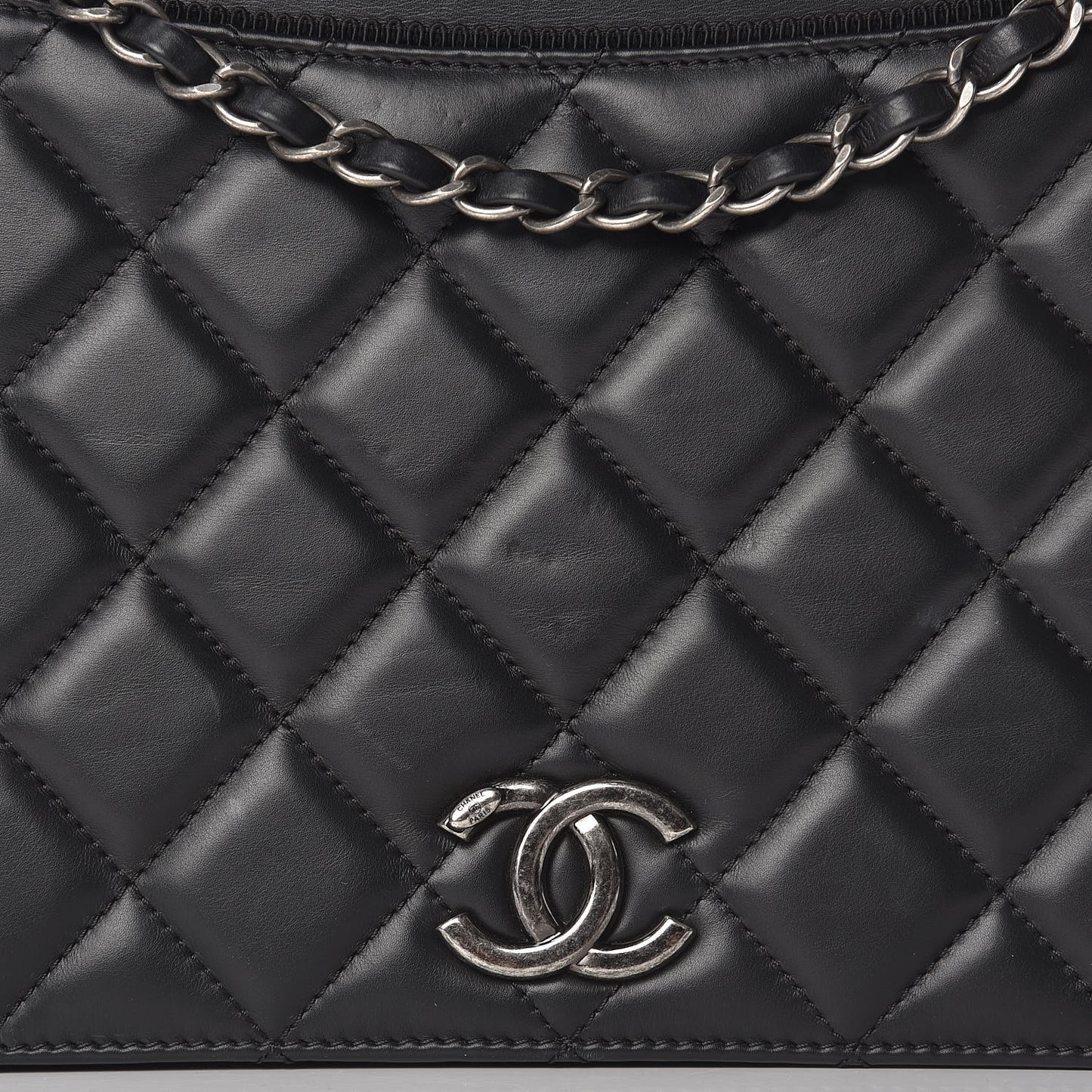 Calfskin Quilted Ballerine Flap Black