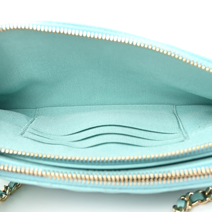 Chanel Caviar Quilted Small Clutch With Chain Light Blue 5 of 12