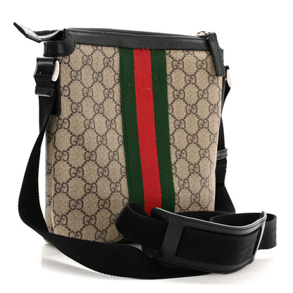 Gucci GG Supreme Monogram Web Messenger Bag Black 3 of 13