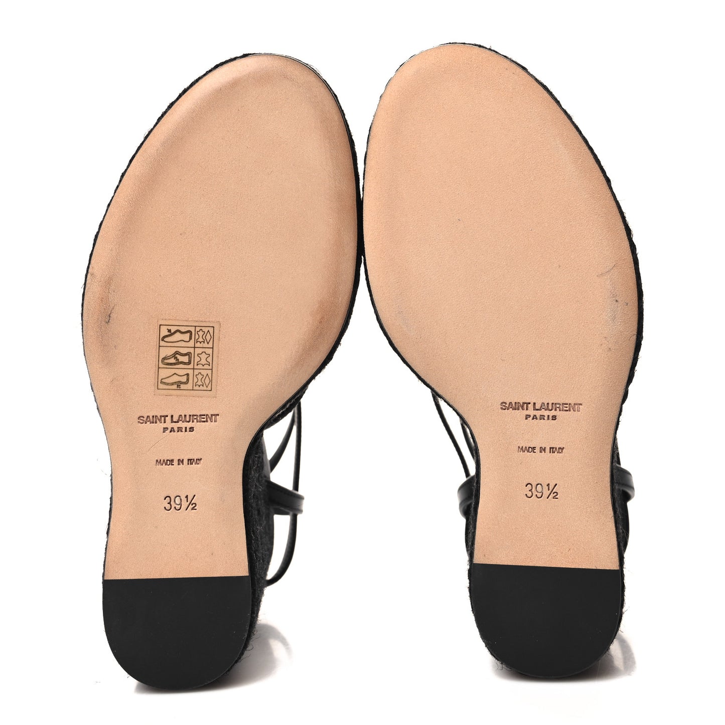 Calfskin Tribute 95 Platform Espadrille Wedge Sandals 39.5 Black
