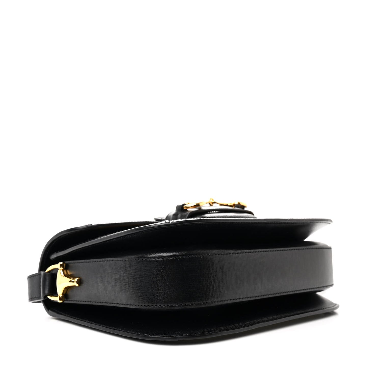Azalea Calfskin Tri-Color Horsebit 1955 Shoulder Bag Mystic White Sun Oil Black