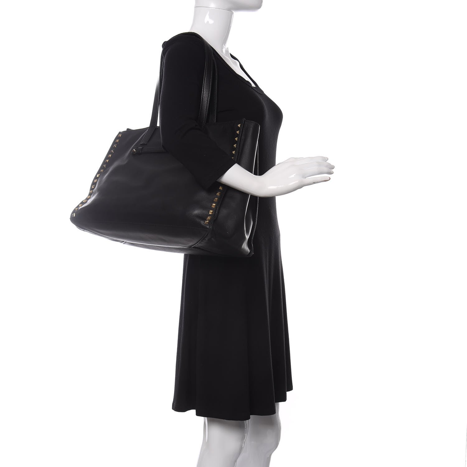 Valentino Garavani Nappa Medium Rockstud Soft Tote Black 2 of 20