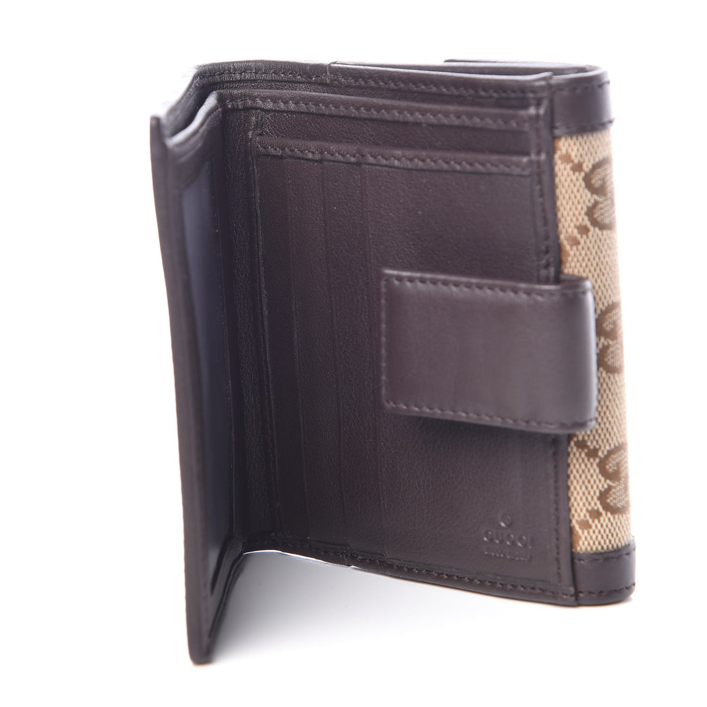 Monogram Margaux Calfskin Sukey French Flap Wallet Beige Ebony Cocoa