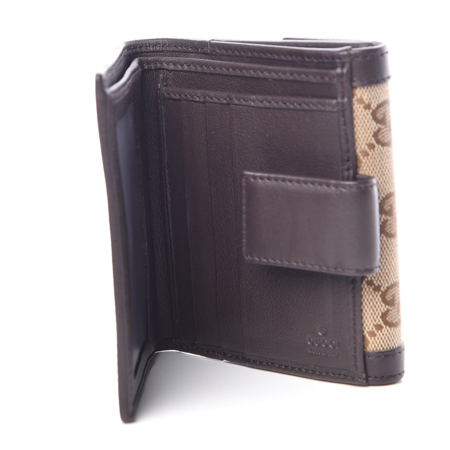 Gucci Monogram Margaux Calfskin Sukey French Flap Wallet Beige Ebony Cocoa 5 of 7