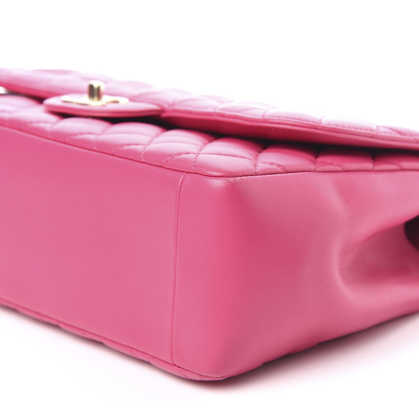 Lambskin Quilted Jumbo Mademoiselle Chic Flap Fuchsia