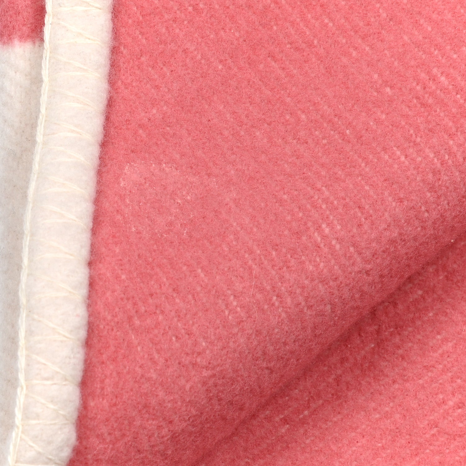 Hermes Wool Cashmere Avalon Baby Blanket Rose Airelle White 5 of 9