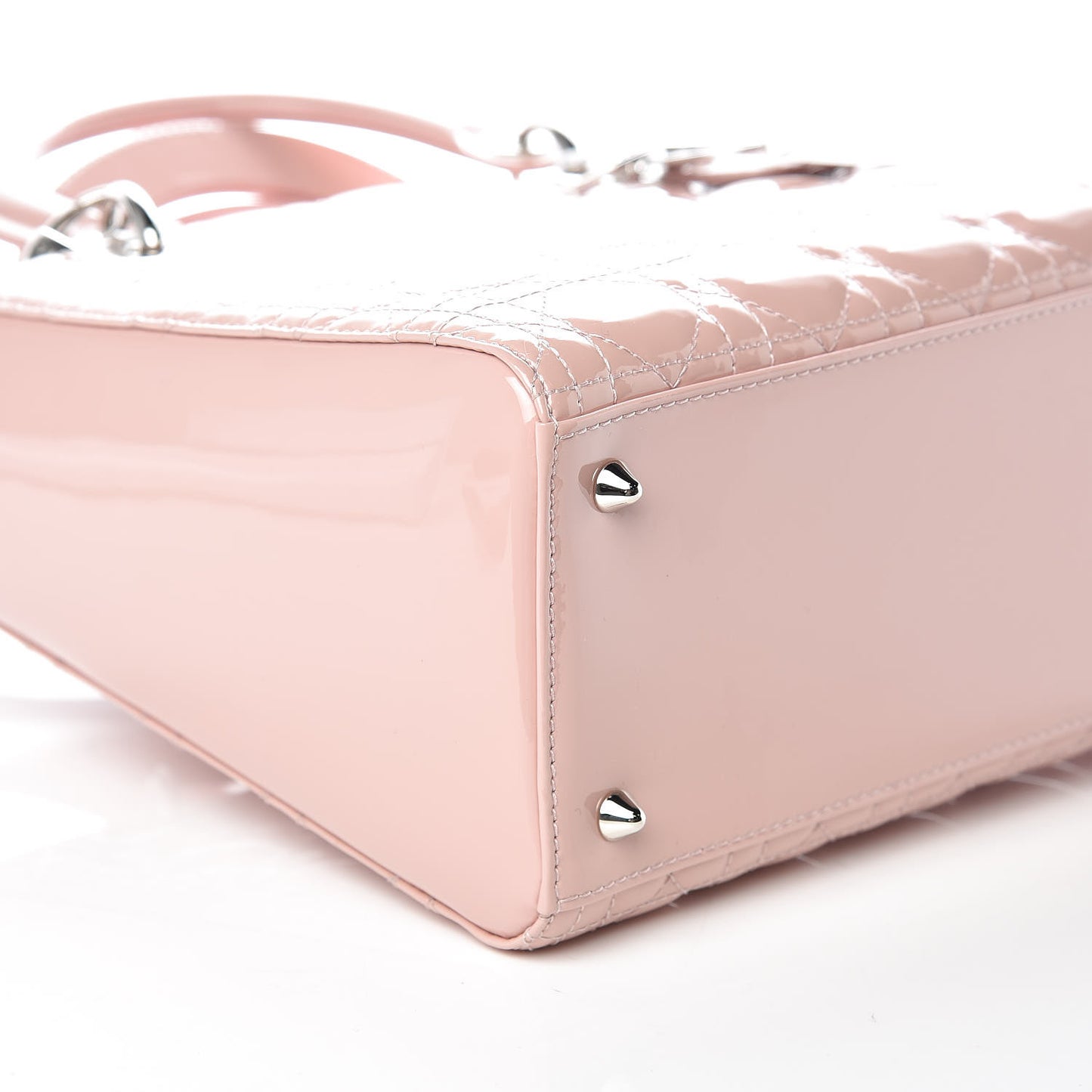 Patent Cannage Medium Lady Dior Rose Clair