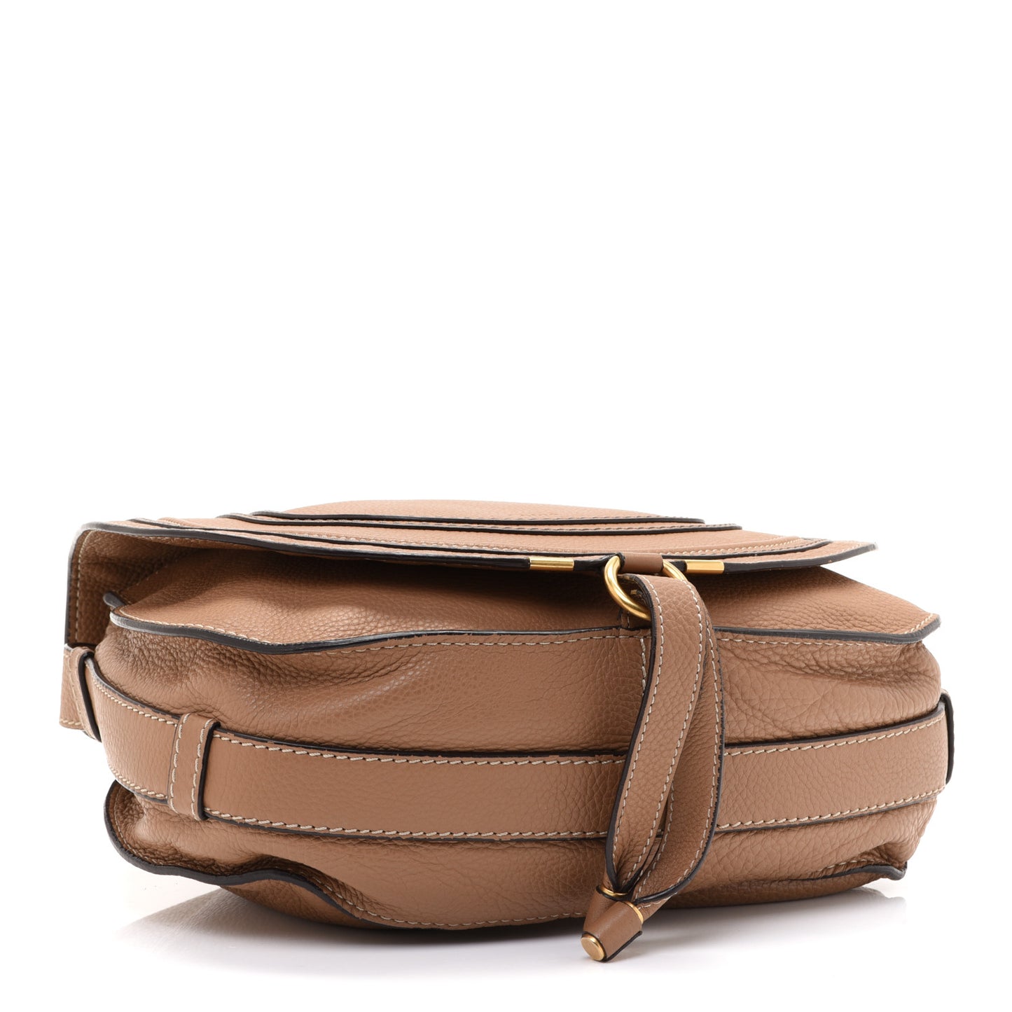 Calfskin Medium Marcie Round Crossbody Bag Nut