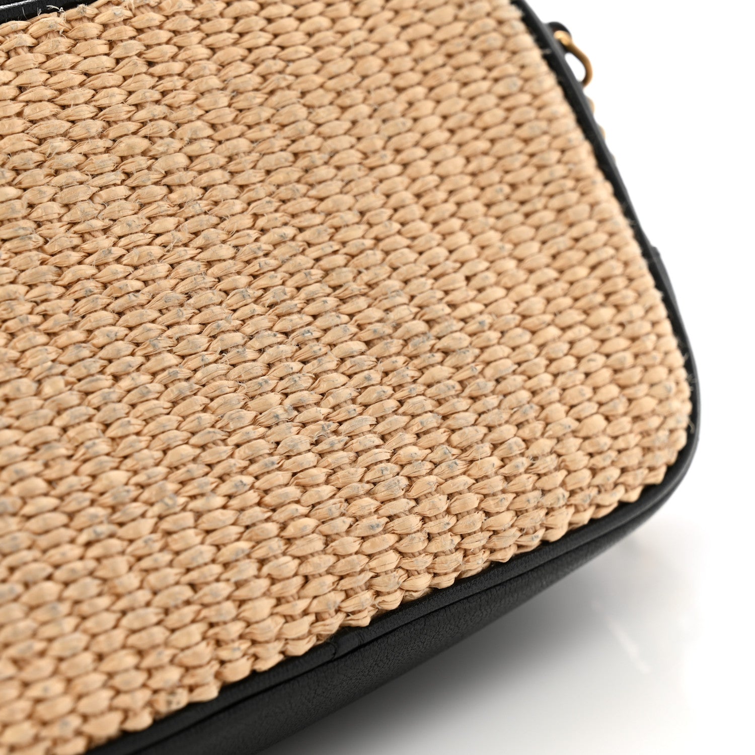 Saint Laurent Raffia Canvas Monogram Mini Lou Camera Bag Beige Black 11 of 13