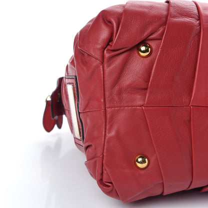 Valentino Garavani Lambskin Pleated Tote Red 7 of 8