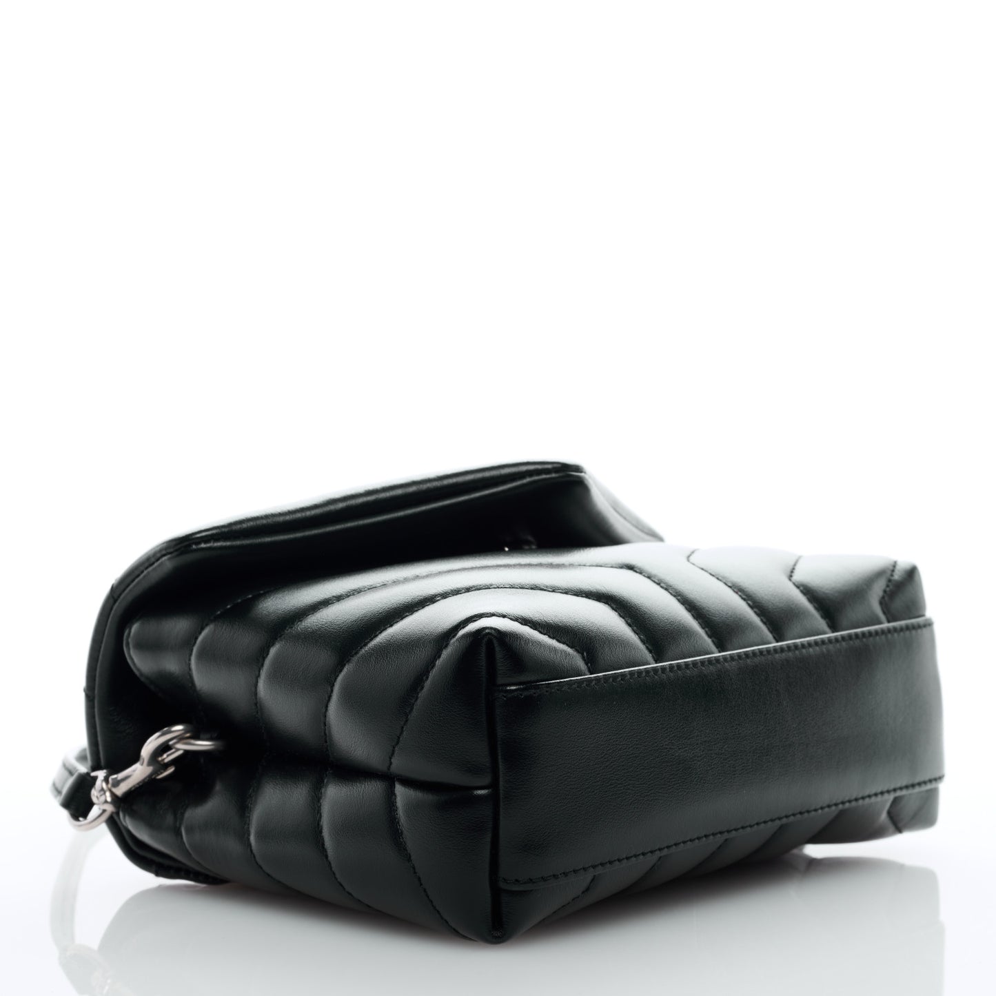 Calfskin Y Quilted Monogram Toy Loulou Crossbody Bag Black