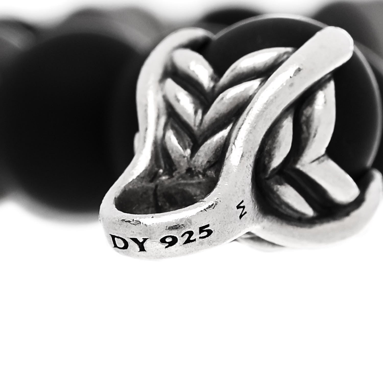 David Yurman Sterling Silver Black Onyx Sapphire Tsavorite 8mm Spiritual Beads Rainbow Bracelet 4 of 4