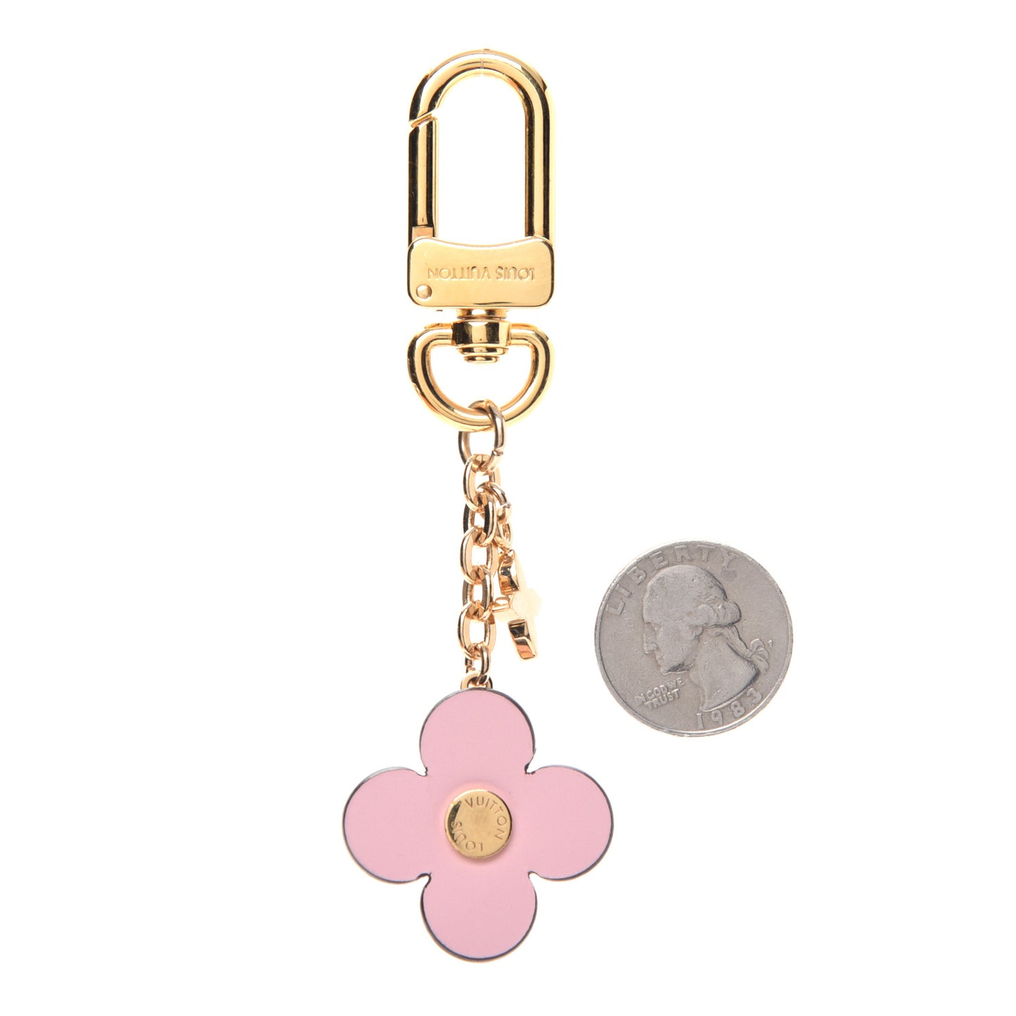 Monogram Blooming Flowers BB Bag Charm Key Holder Pink