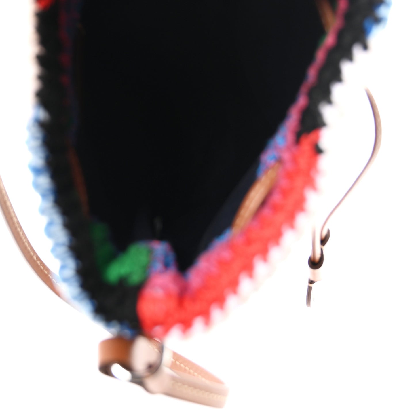 Fabric Crochet Drawstring Pouch Multicolor