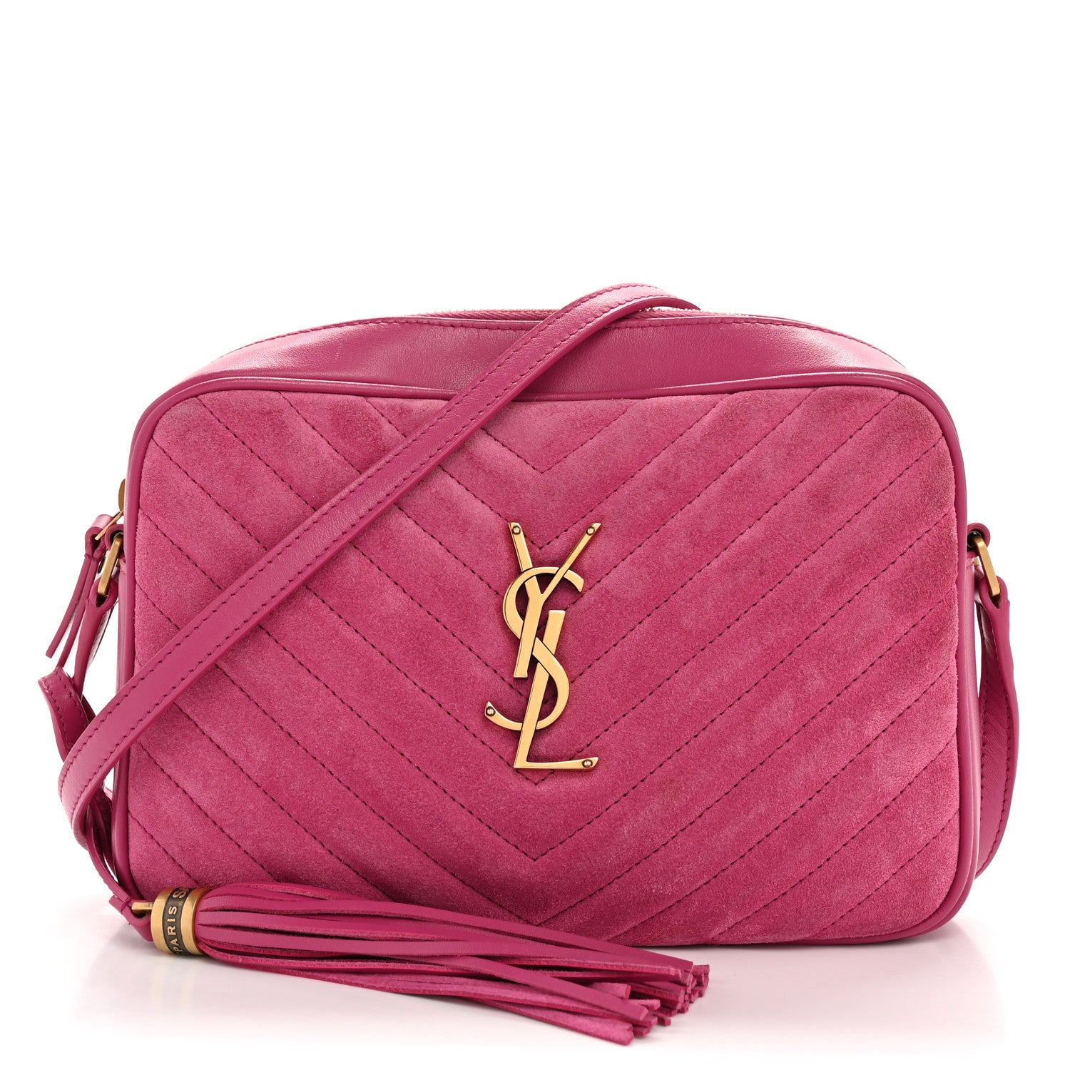 Saint Laurent Suede Matelasse Monogram Lou Camera Bag Rose 1 of 12