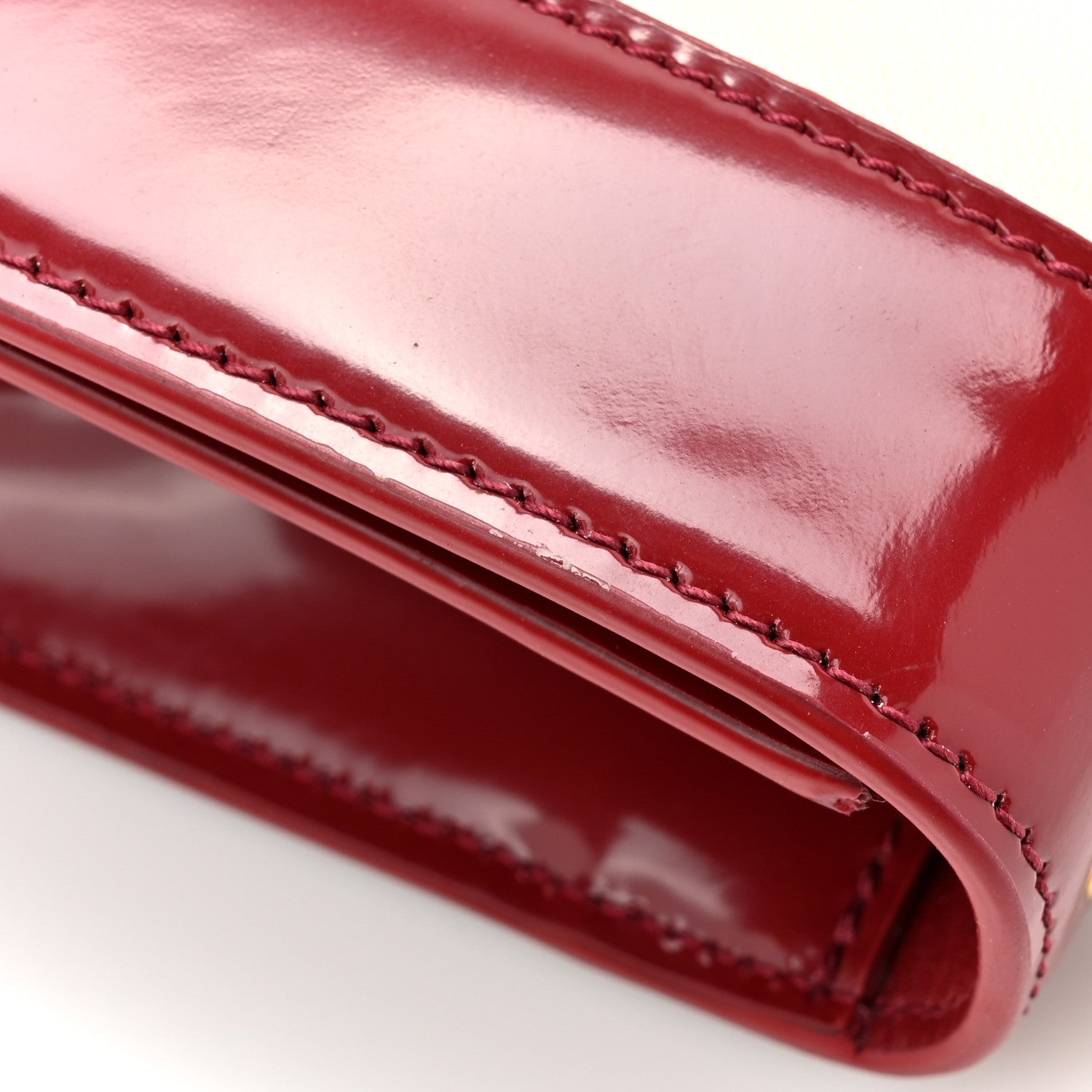 Saint Laurent Nappa Patent Calfskin Two-Toned Small Monogram Kate Satchel Off White Oxblood Red 13 of 14