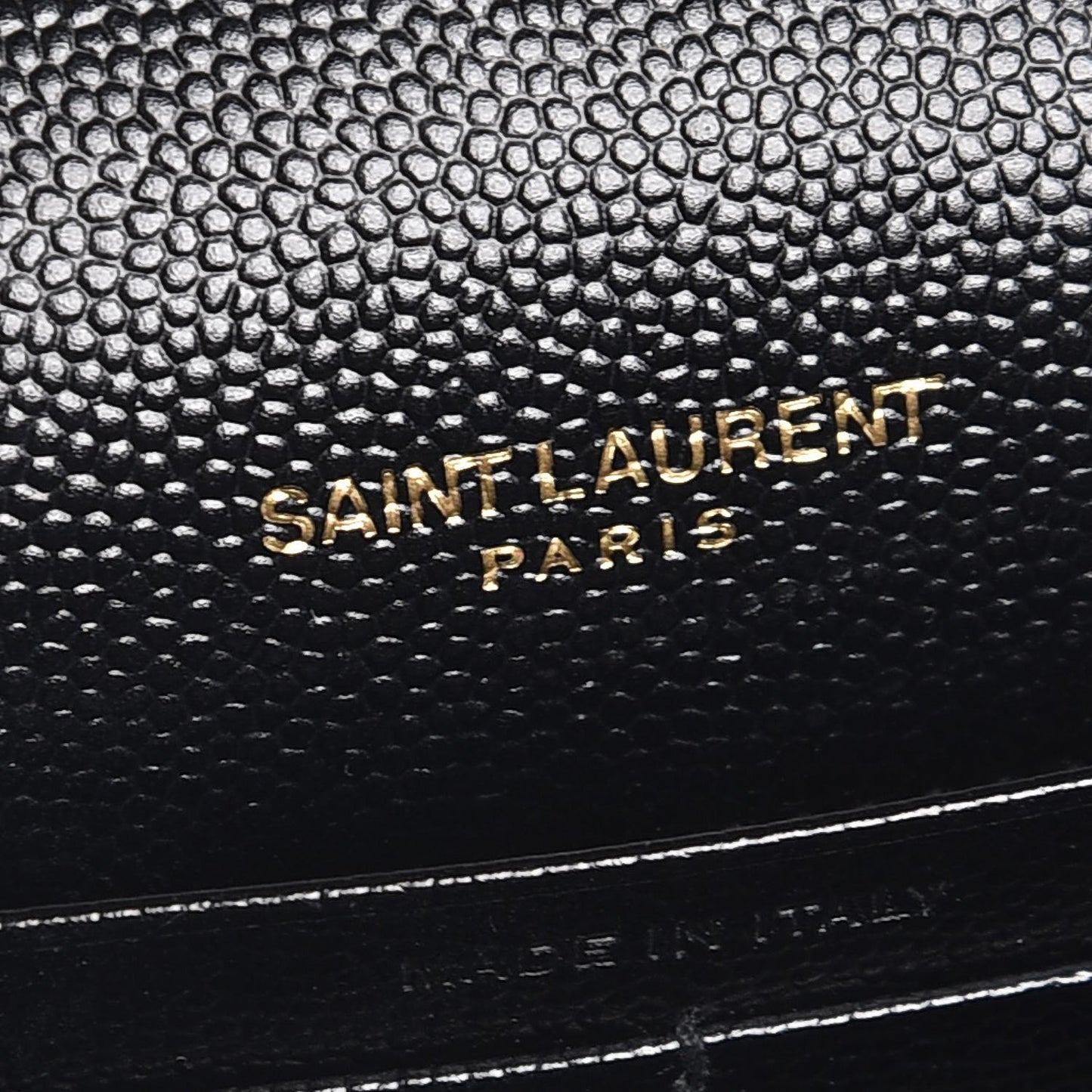 Grain De Poudre Matelasse Chevron Monogram Chain Wallet Black