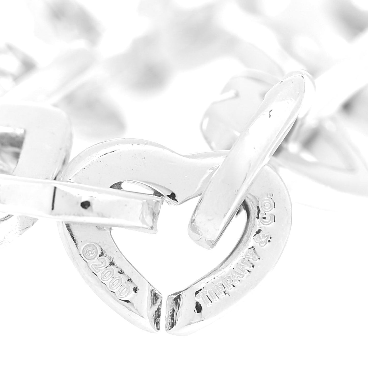 Sterling Silver 18K Yellow Gold Heart Links Bracelet
