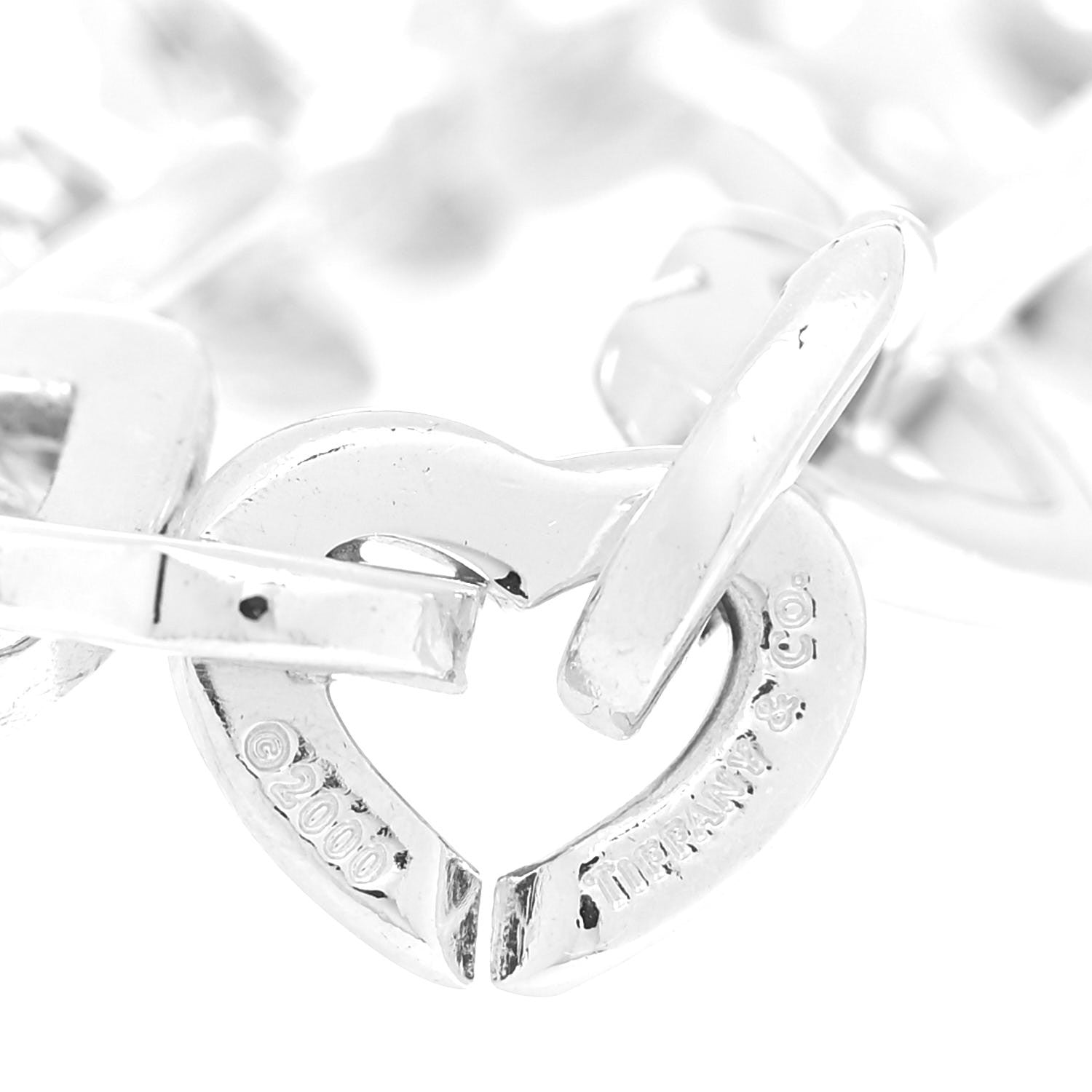 Tiffany Sterling Silver 18K Yellow Gold Heart Links Bracelet 4 of 6