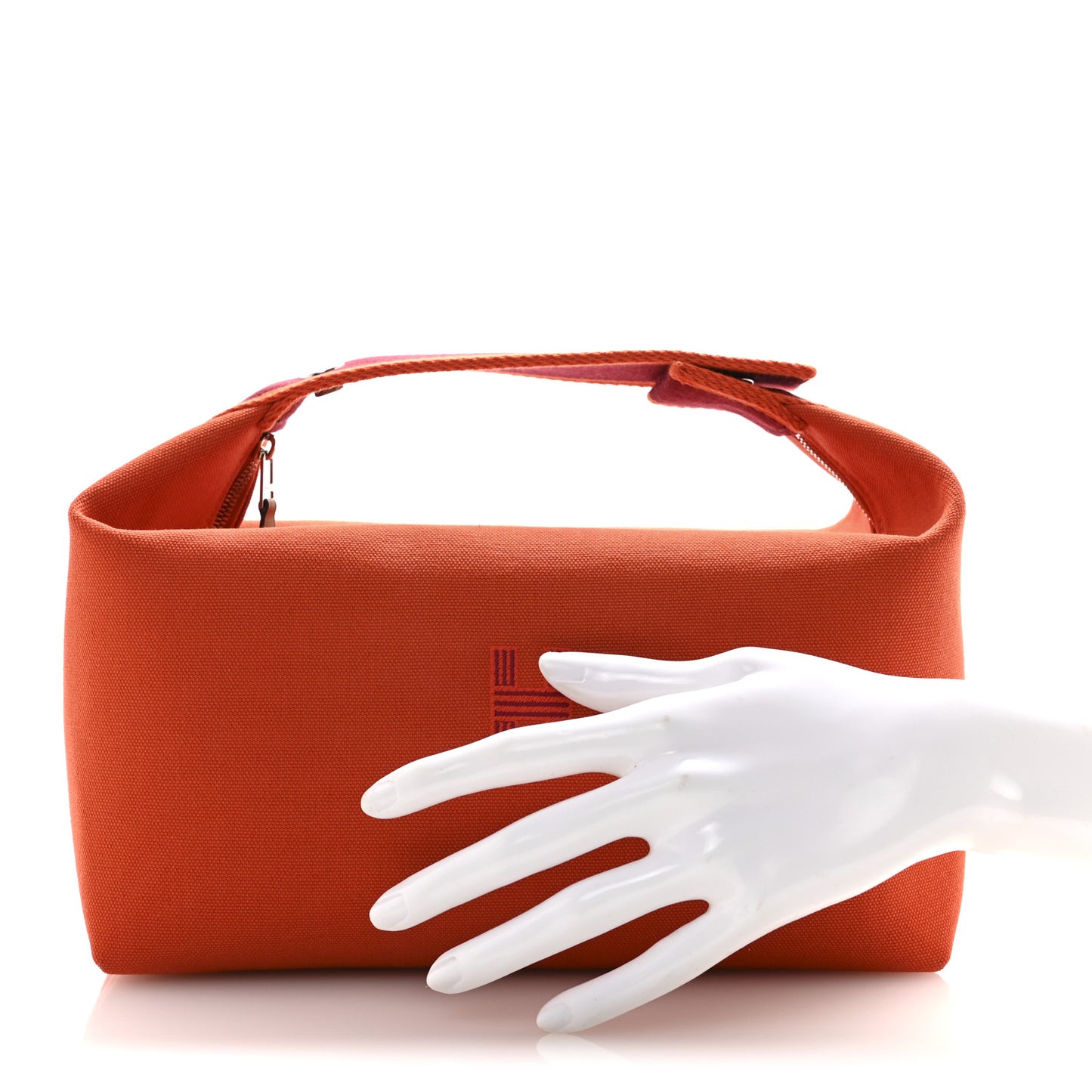 Canvas Large Bride-A-Brac Pouch Orange Feu Burgundy