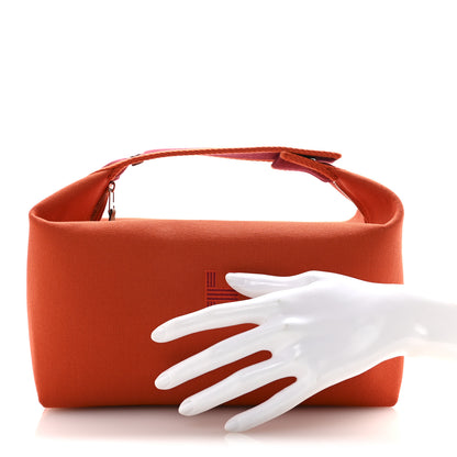 Hermes Canvas Large Bride-A-Brac Pouch Orange Feu Burgundy 2 of 6