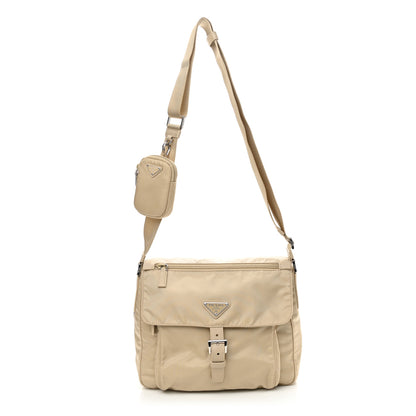 Prada Re-Nylon Vela Saffiano Pocket Single Buckle Messenger Shoulder Bag Deserto 1 of 11