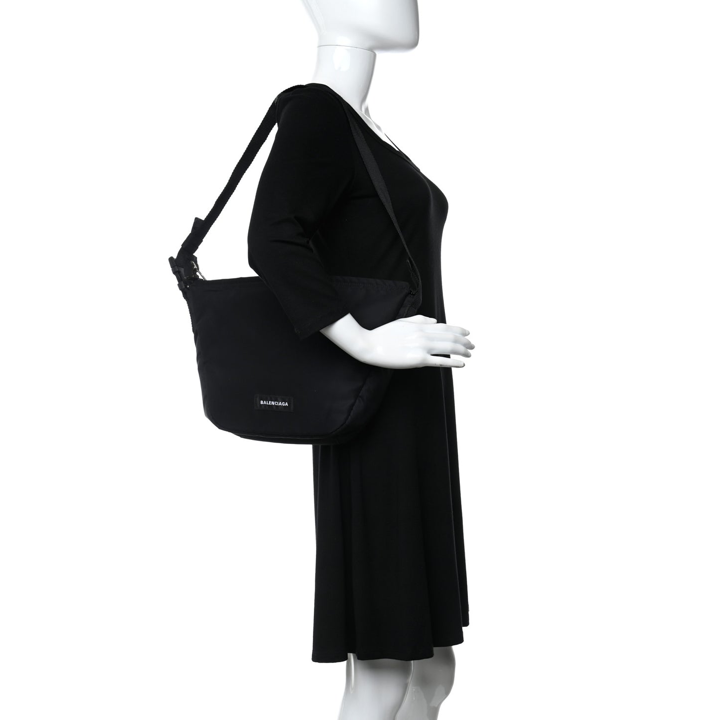 Nylon oversized Sling Bag Black