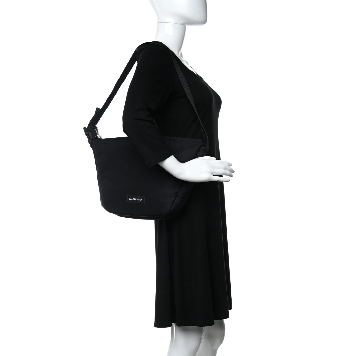 Balenciaga Nylon oversized Sling Bag Black 2 of 9