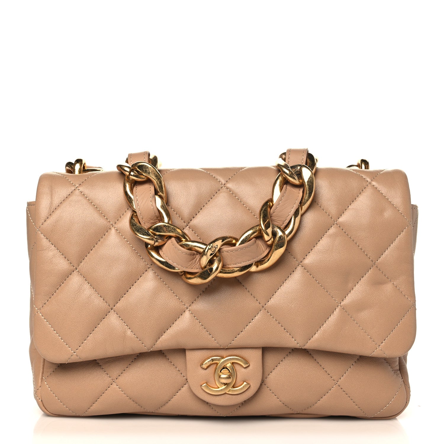 Chanel Lambskin Quilted Large CC Funky Town Flap Beige 1 of 8