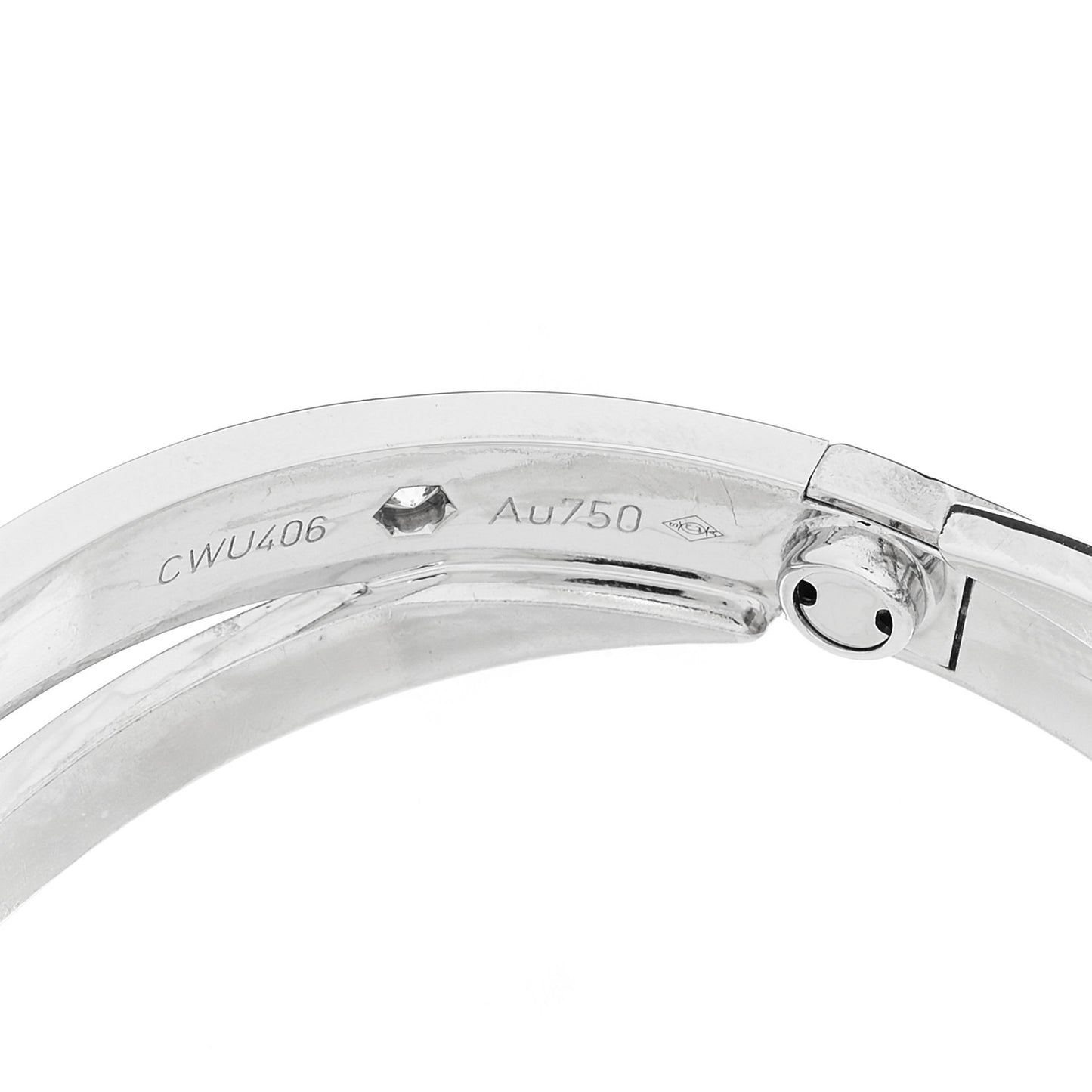 18K White Gold 12 Diamond Double LOVE Bracelet 16