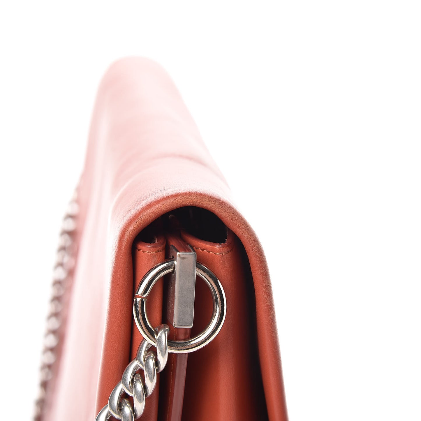 Smooth Calfskin Blade Chain Flap Terracotta