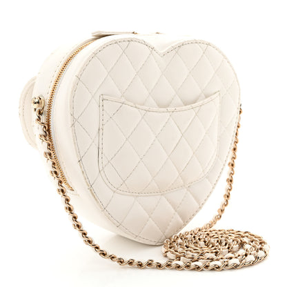 Chanel Lambskin Quilted CC In Love Heart Bag White 3 of 14