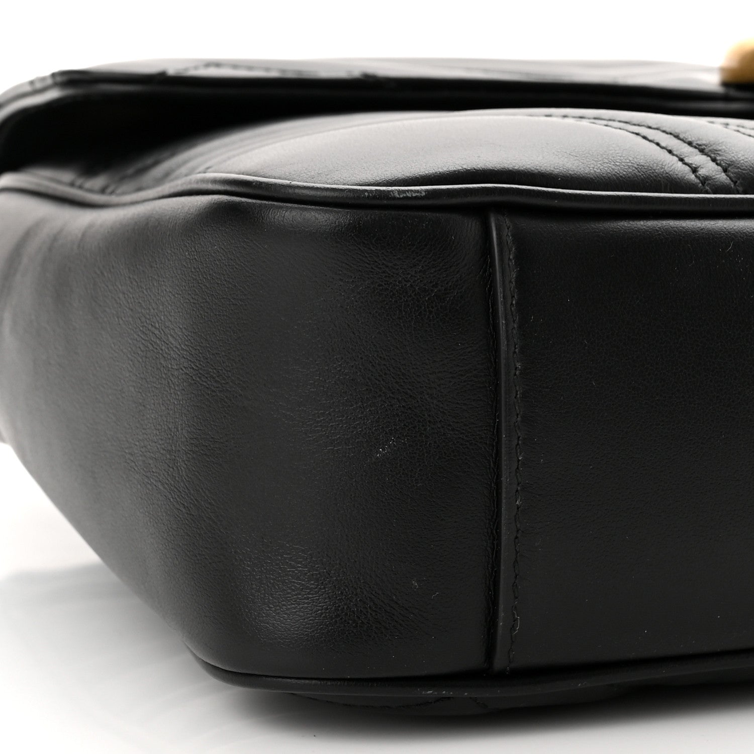 Gucci Calfskin Matelasse Medium GG Marmont Shoulder Bag Black 9 of 10