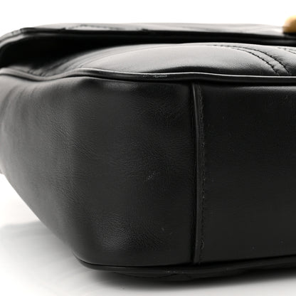 Gucci Calfskin Matelasse Medium GG Marmont Shoulder Bag Black 9 of 10