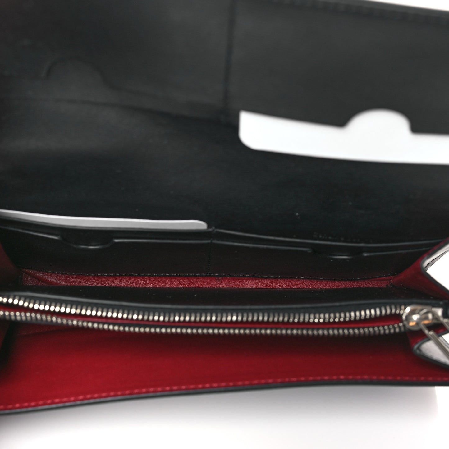 Calfskin Jitney Logo Flap Wallet On Chain Black