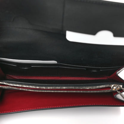 Off-White Calfskin Jitney Logo Flap Wallet On Chain Black 5 of 9