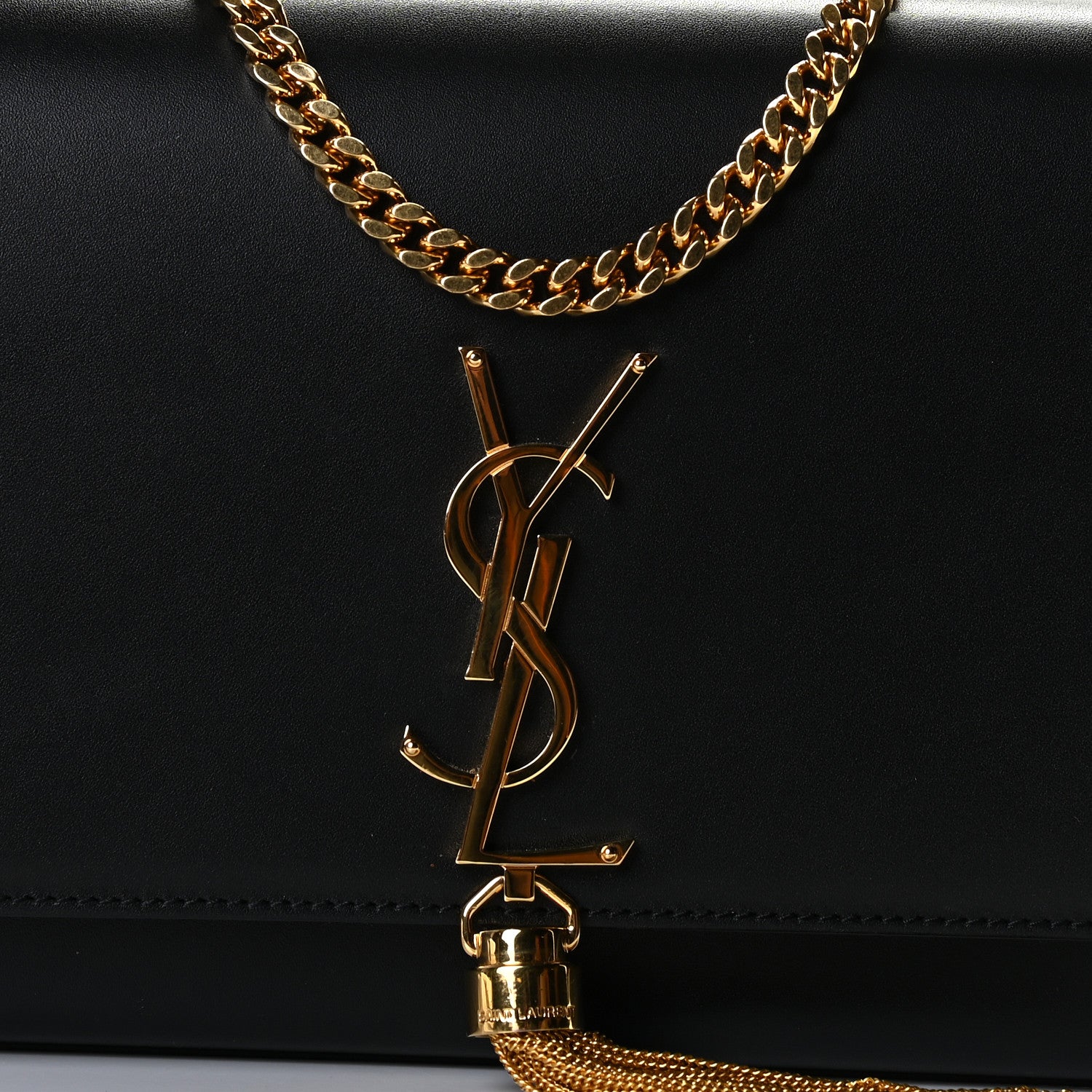 Saint Laurent Smooth Calfskin Medium Classic Monogram Kate Tassel Satchel Black 11 of 12